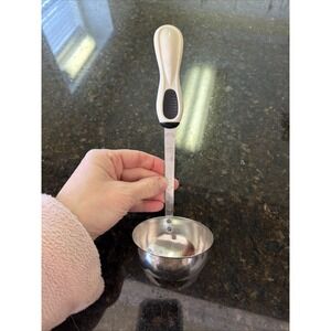Vintage Soup Ladle Stainless Steel Made In Taiwan Rubber Grip Kitchen Utensils
